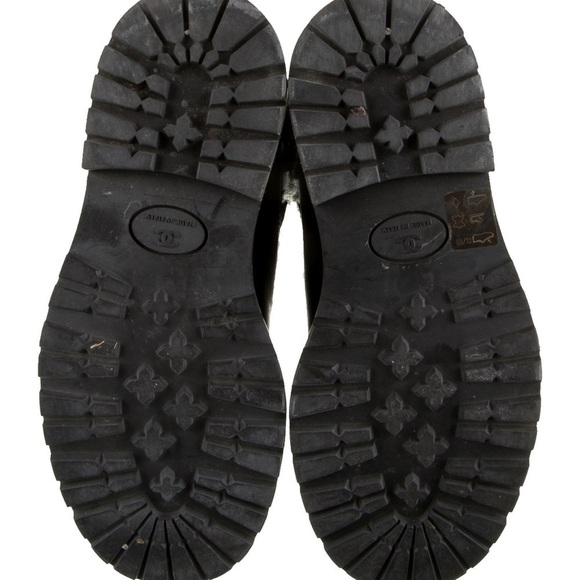 Chanel Weatherproof Combat Tweed Boots - Picture 5 of 5